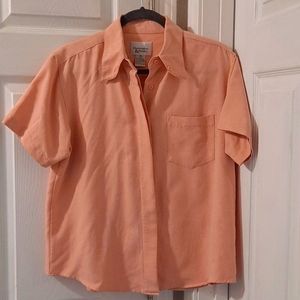 Christopher & Banks Coral Button-Down Blouse